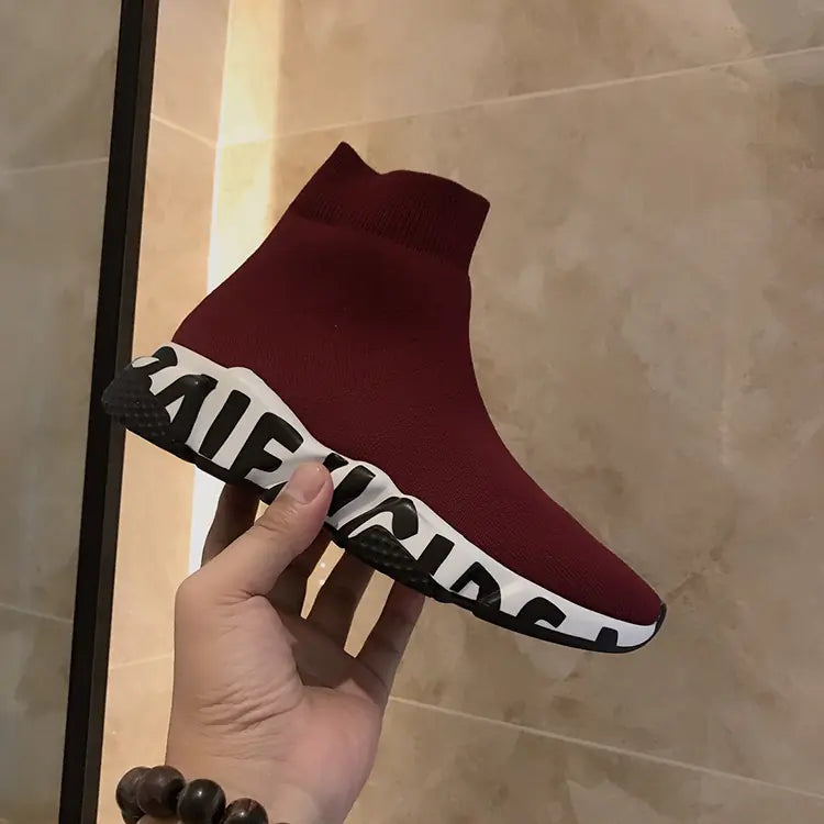 Knitted Stretch Flyknit Casual Shoes for Couples