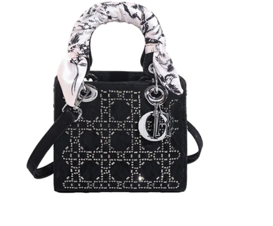 Quilted Studded Lady Dior Vintage Shoulder Bag