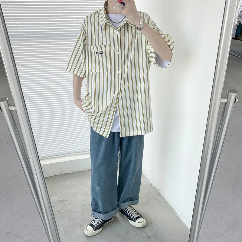 Men's Casual Retro Street Cotton Polyester Shirt