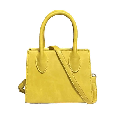 Small crossbody tote bags for women faux leather cute clutch mini purses and handbags (Yellow)