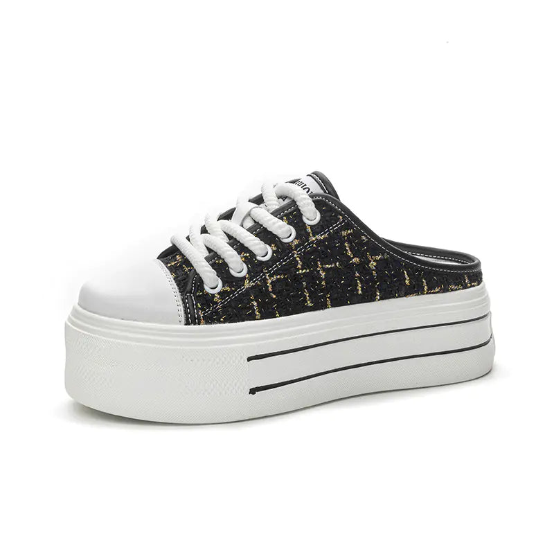 Height Increasing Canvas Shoes for Women with Thick Bottom