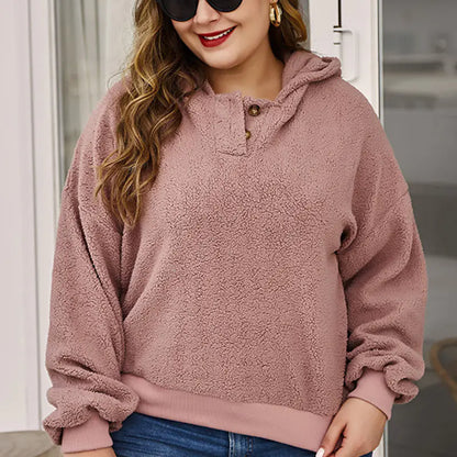 Plus Size Casual Hoodies for Women - Long Sleeve Pullover