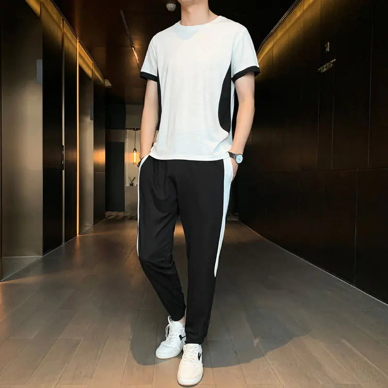 Men's Short Sleeve Sports T-shirt Set