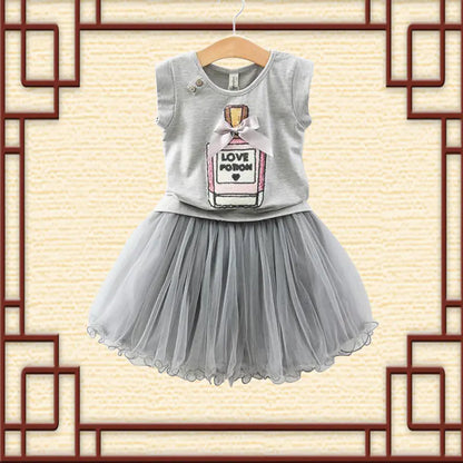 Sequin Bow T-Shirt, Perfume Bottle T-Shirt, Skirt Set