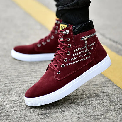 Men's High-Top Canvas Shoes - Stylish Casual Sneakers