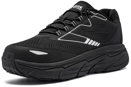 LARNMERN Steel Toe Sneakers for Men Women Lightweight Work Shoes Comfortable Safety Sneakers Slip Resistant Tennis Shoes Slip-on Hiking Shoe Mens Trail Running Sneakers Construction(10 Black)