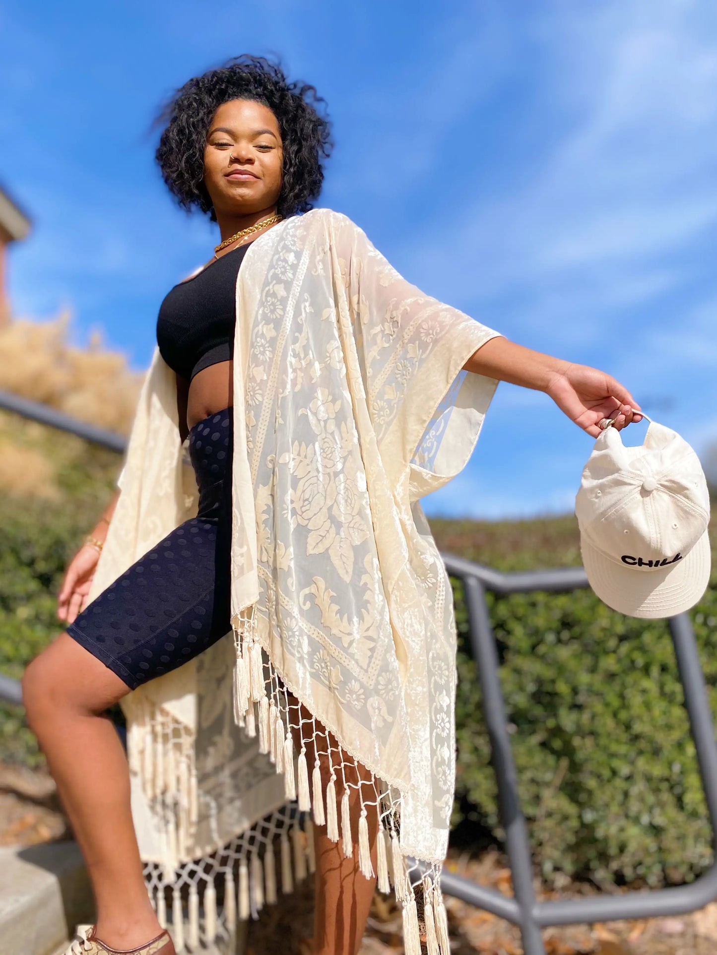 קימונו בוהו אלגנטי בסגנון ברנאוט