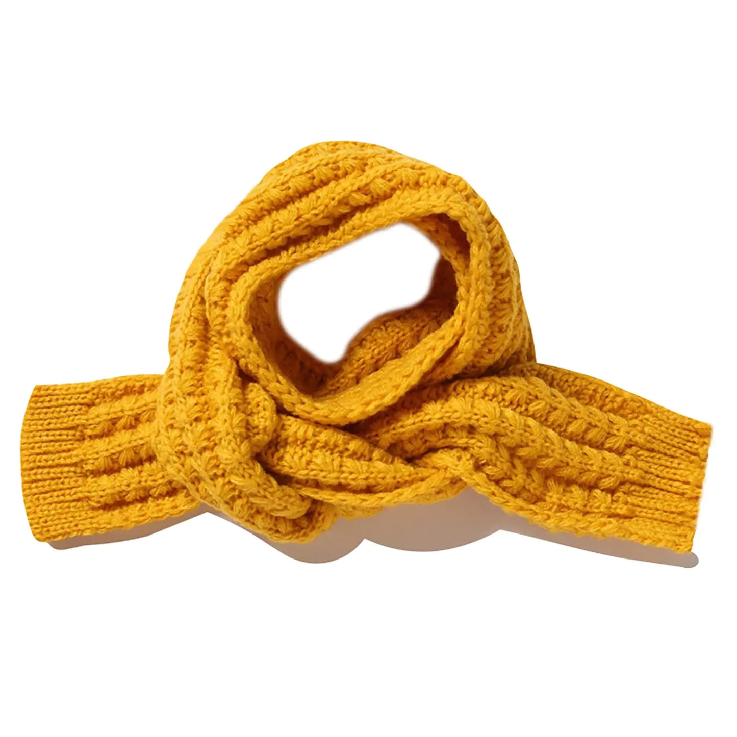 BEARUN Kids Knitted Scarf Winter Fashion Solid Color Toddler Baby Warm Scarves Wrap Neck Warmer for Girls Boys Yellow