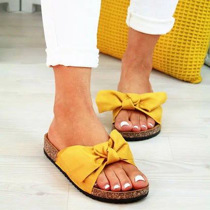 Large Bow Slippers for Women - Summer Platform Shoes