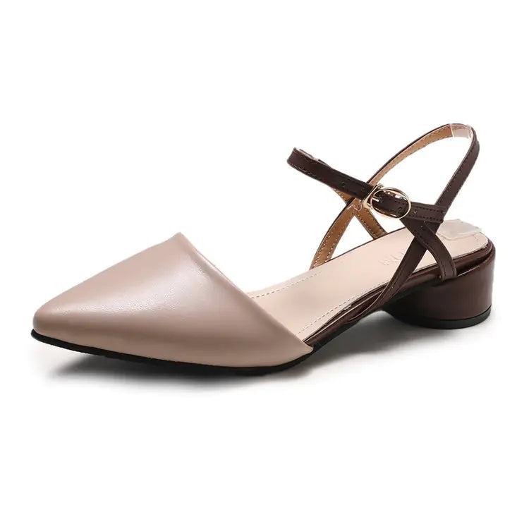 נעלי באוטו עם עקב עבה וטאץ' מחודד לקיץ