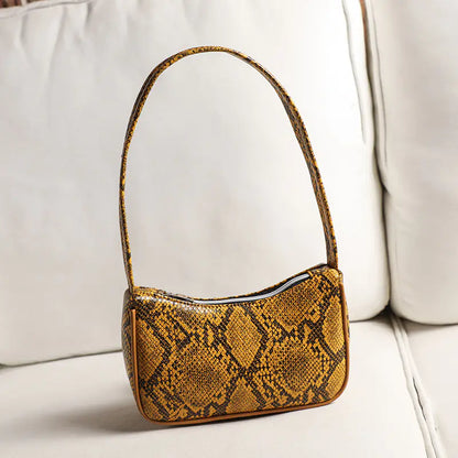 Vintage Snake Print Shoulder Bag for Women, 2020 Design