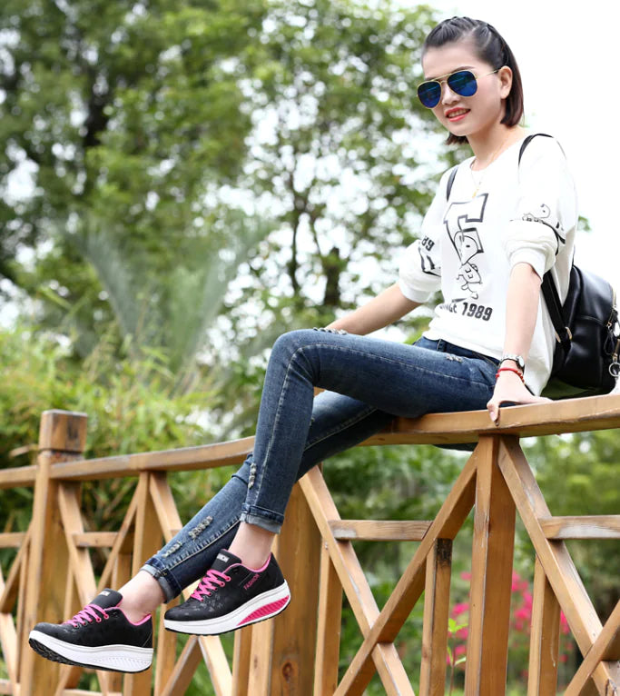 Thick-Soled Rocking Shoes for Casual Sports and Travel