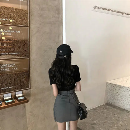 Fashion Women’s Irregular Short Skirt, Bodycon Midi Skirt