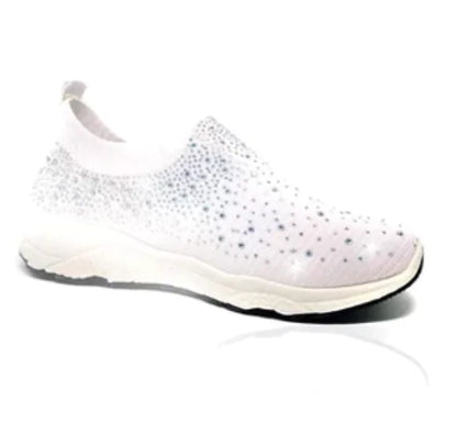 Spring Rhinestone Flat Shoes for Women, Sock Style