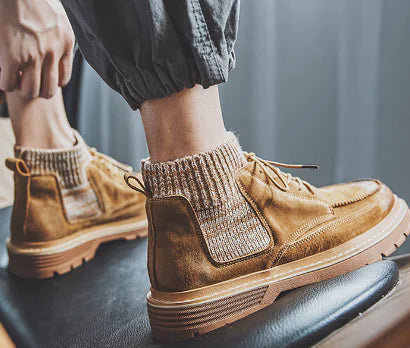 Men's High-Top Leather Martin Military Boots