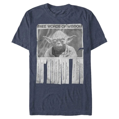 Star Wars unisex adult Star Wars - Words of Wisdom T-shirt T Shirt Premium Navy Heather X-Large US