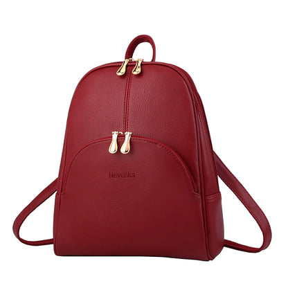 Nevenka Backpack Purse for Women Casual Shoulder Bag PU Leather Zipper Closure Adjustable Strap