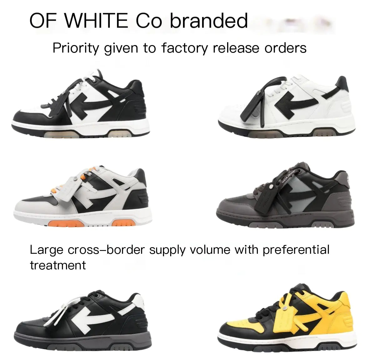 OFF-WHITE Leather Arrow Low-Top Sneakers for All