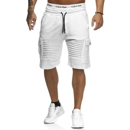 Men's Pleated Lace-Up Shorts