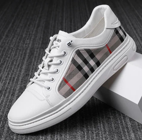 Breathable Checkered Cloth Board Shoes for Men