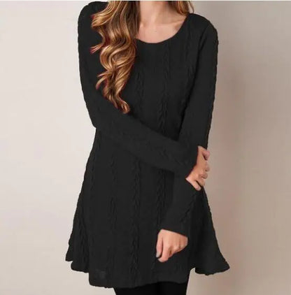 Long Sleeve Sweater, Sweater Dress, Loose Round Neck Sweater