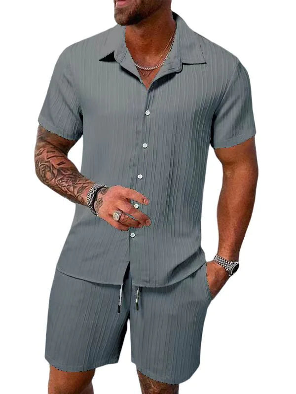Men's Summer Casual Shirt & Shorts Set