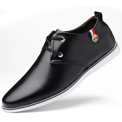 Men's Breathable Leather Shoes with Soft Soles