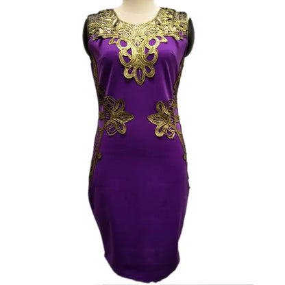 Elegant Lace Appliqué Sleeveless Dress