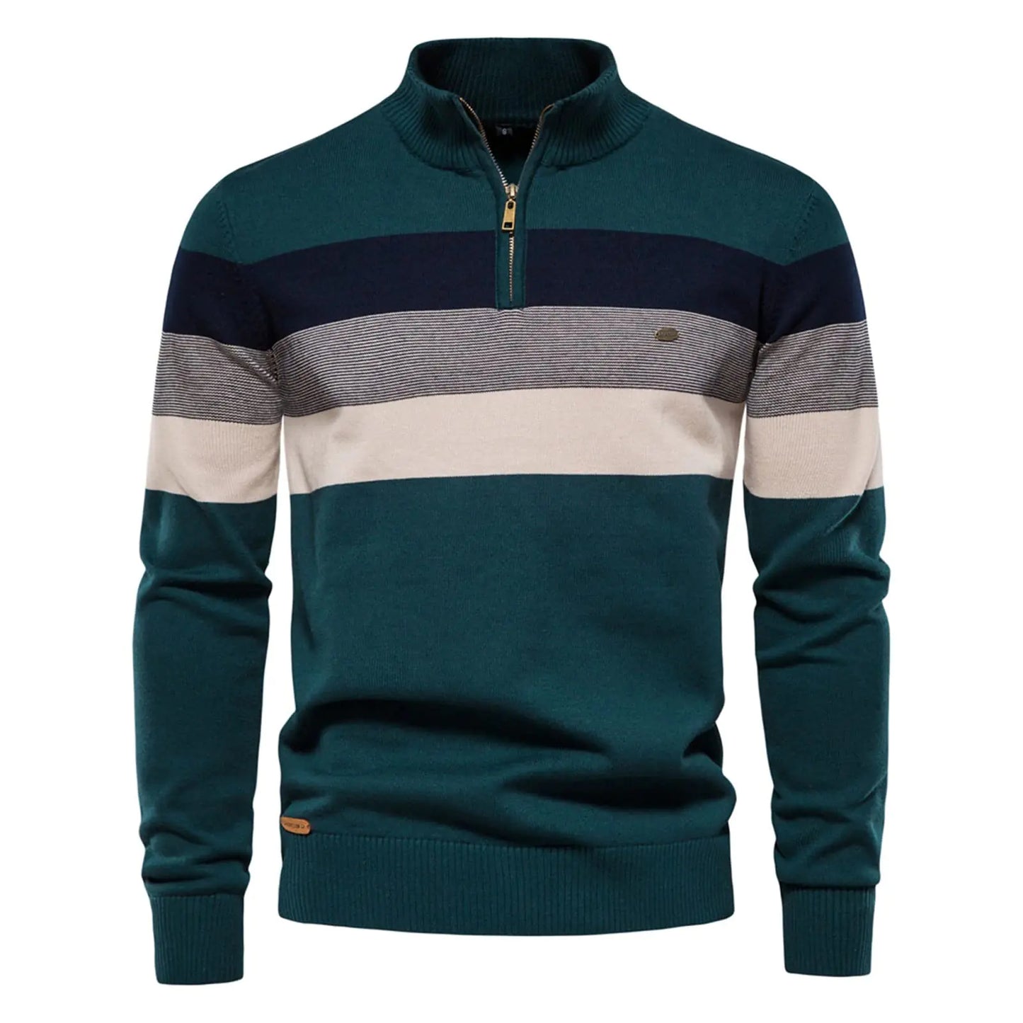 Long Sweater V Neck Sweater for Men Holiday Sweaters Mens Autumn New Half Zipper British Long Sleeve Sweater Lightweight Sweaters Quarter Zip Sweater Vest (2-Green Large)