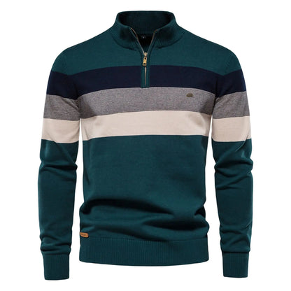 Long Sweater V Neck Sweater for Men Holiday Sweaters Mens Autumn New Half Zipper British Long Sleeve Sweater Lightweight Sweaters Quarter Zip Sweater Vest (2-Green Large)