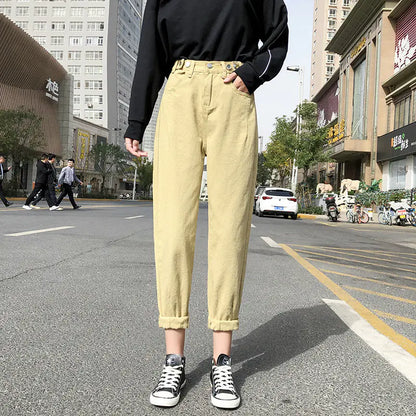 Loose Wide-Leg Cropped Casual Trousers