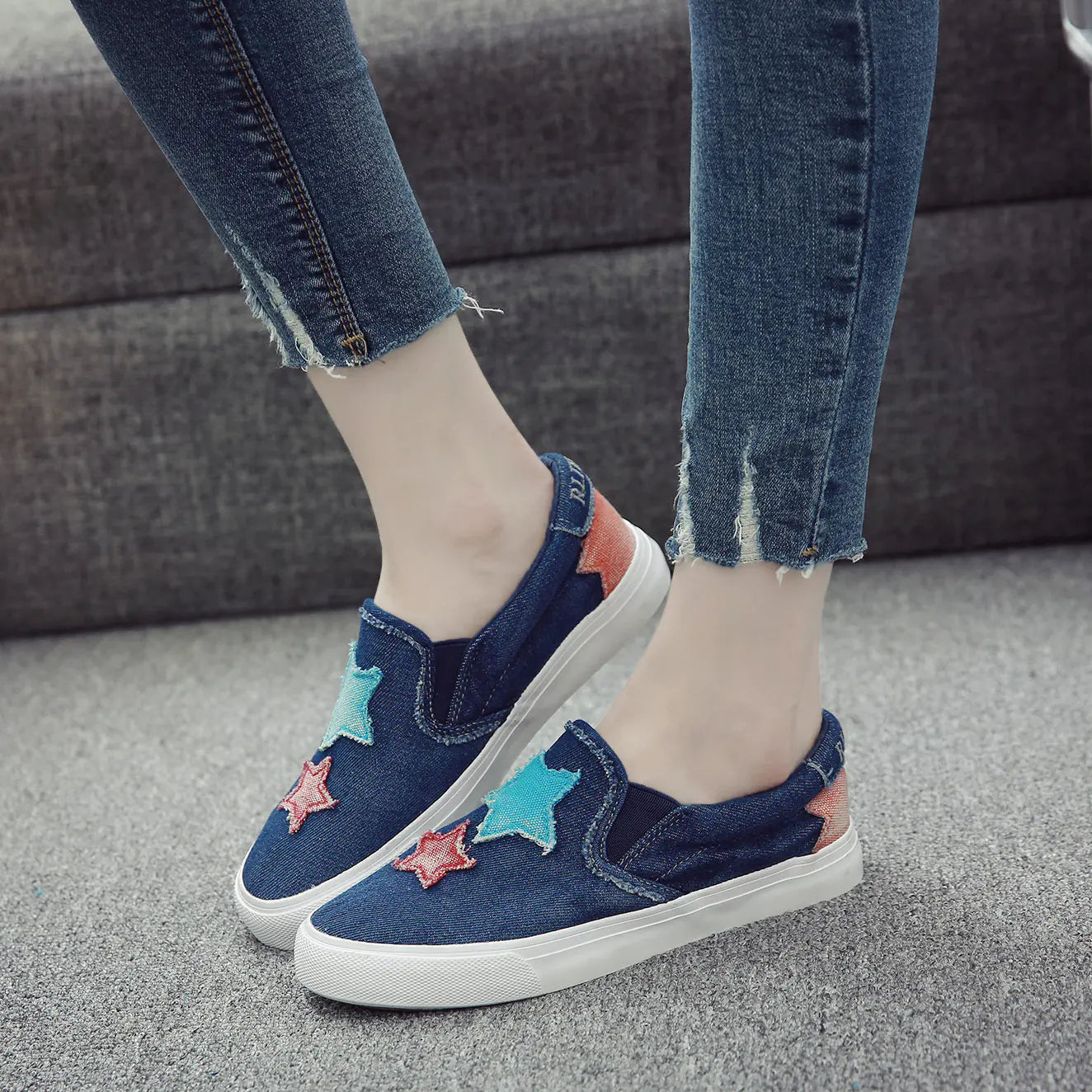 Canvas Slip-On Shoes for Students - Flat Casual Style