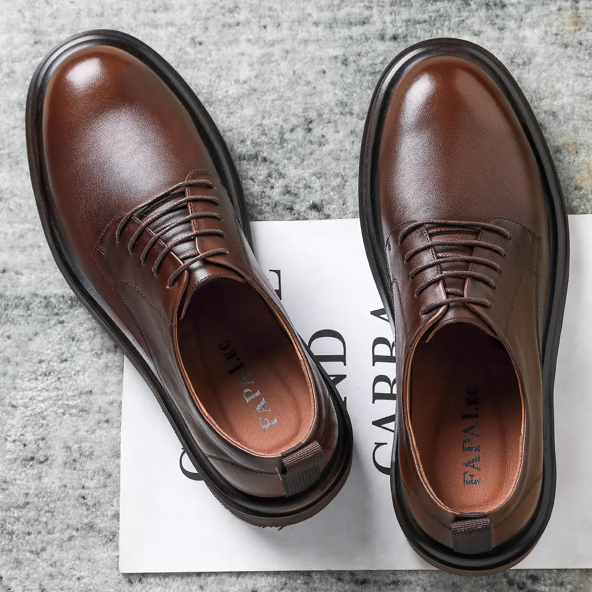 Men's Business Casual Leather Shoes in Brown and Black
