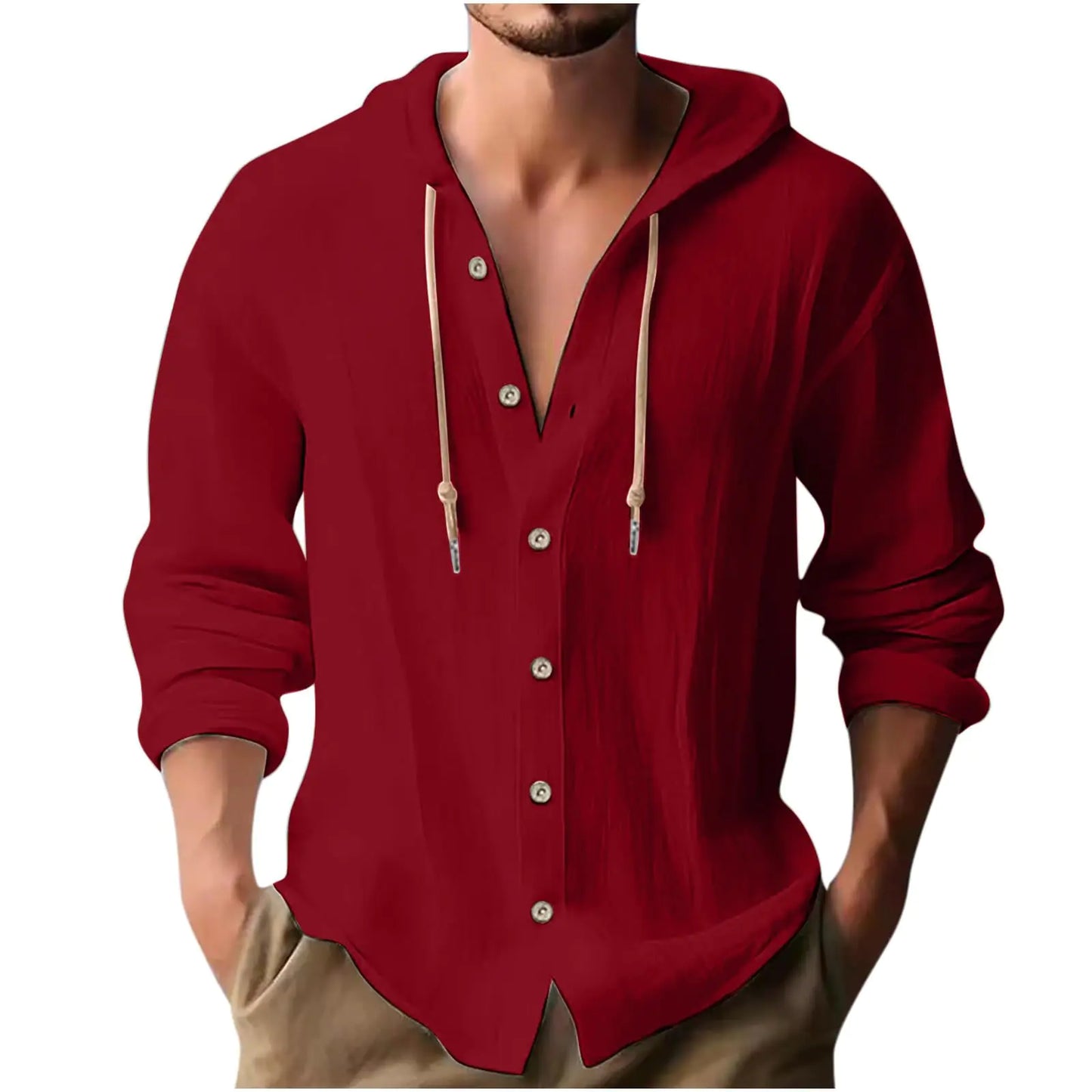 generic Tall Mens Hoodies Pullover Clearance Cotton Linen Hoodies for Mens 2024 Casual Long Sleeve Hood Sweatshirt Button down Shirts Men Tredny Fall Lightweight Cheap Mens Hoodies Small