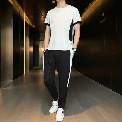 Men's Short Sleeve Sports T-shirt Set