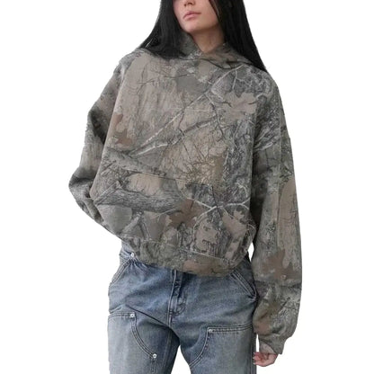 Pokn Leopard Print Hoodie Camo Hoodies Cheetah Print Streetwear Oversized Hoodies Sweatshirt Hooded Y2k Graphic Hoodies (BX-Large)