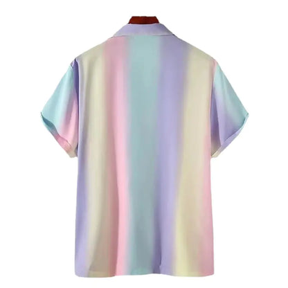 Men's Casual Short Sleeve 3D Gradient Shirt