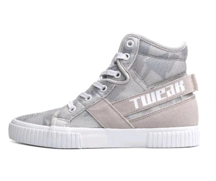 New High-Top Women's Leather and Mesh Casual Shoes