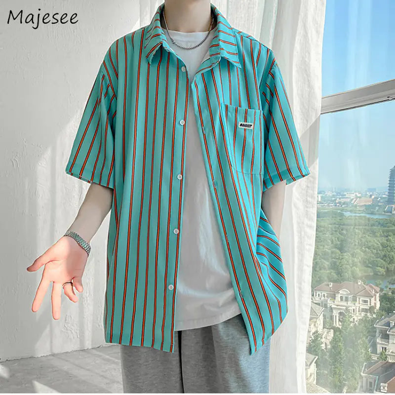 Men's Casual Retro Street Cotton Polyester Shirt