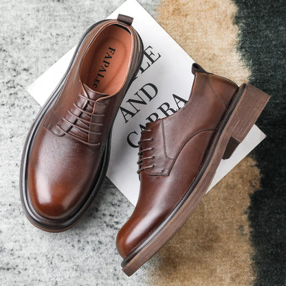 Men's Business Casual Leather Shoes in Brown and Black