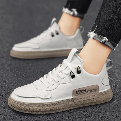 Men's Casual Spring Sneakers 2024 - Stylish White Shoes