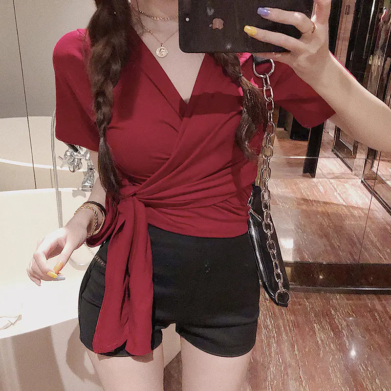 Summer Women's Reversible Backless T-Shirt Top