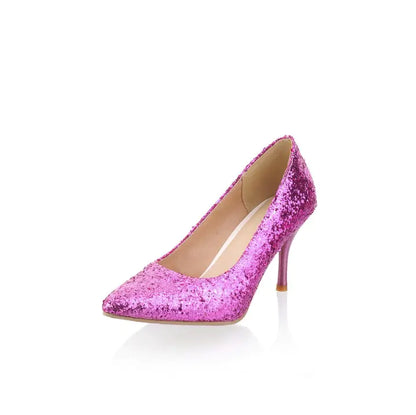 Sexy Sequin Pointed High Heel Wedding Shoes for Women