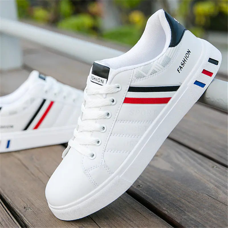 Men's Casual Trendy Breathable White Sneakers