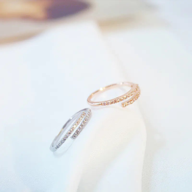 Minimalist Adjustable Zircon Ring for Women (J201)