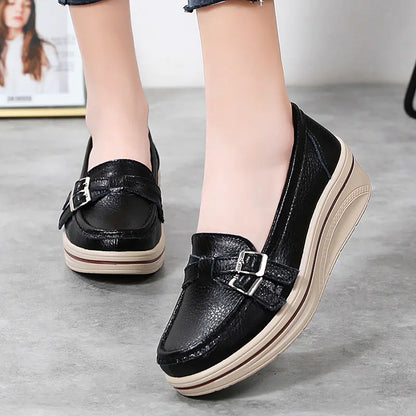 Casual Thick Sole Wedge Slip-On Shoes for Women