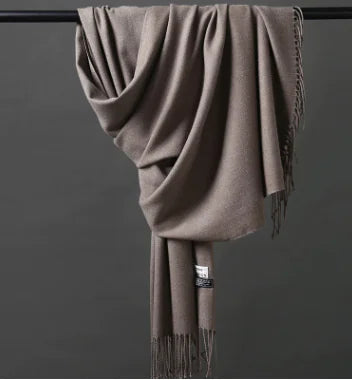 Autumn Winter Tassel Faux Cashmere Scarf for Women