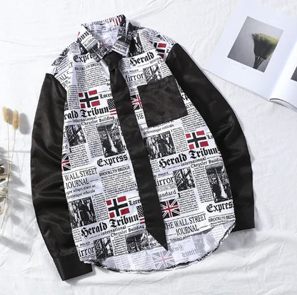 Casual Retro Polyester Shirt for Men