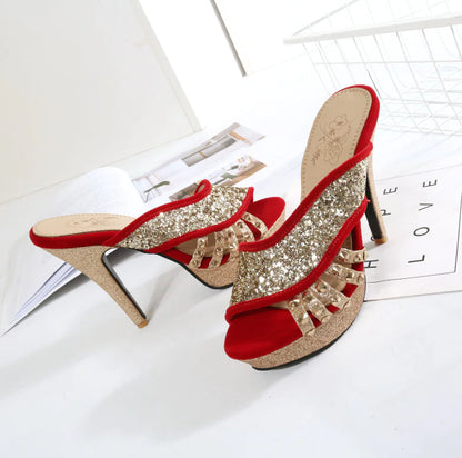 Slippers, High Heels, Rivet Sequins Collection