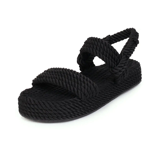 Rope Sandals, Woven Linen Beach Shoes for Women